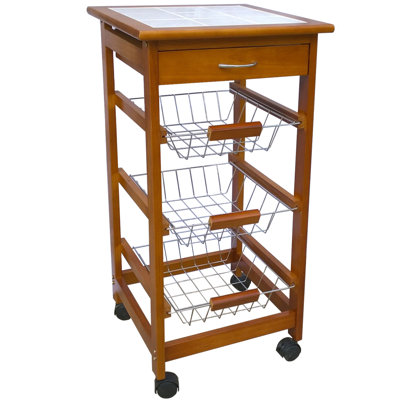 37cm W Solid Wood Kitchen Island