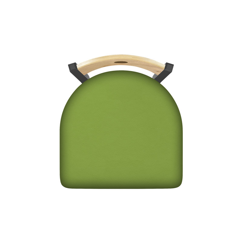 Tabouret pivotant Voltaire, Étain, 25, Siège Canter Kiwi Green / dossier en érable natu