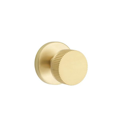 Mortaise intérieure Emtek Select Passage avec rosette à disque et tige conique, bouton droit moleté (LH)