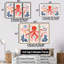 Riordan - ensemble de reproductions d'art mural pieuvre / calmar-108316330-108316333