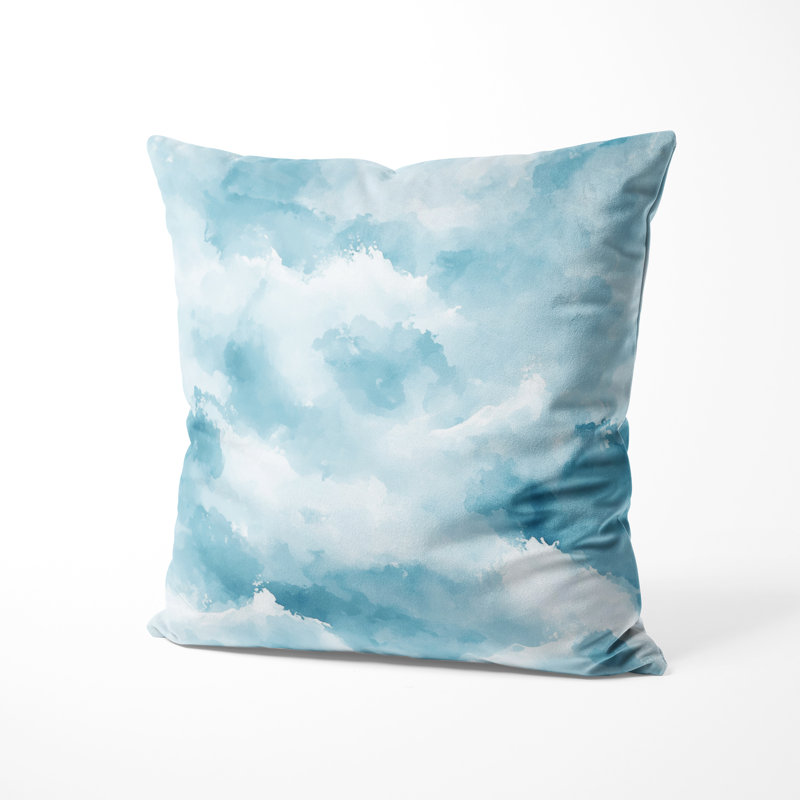 Coussin décoratif abstrait pour la plage - Brume de plage, H 18 po x l 18 po