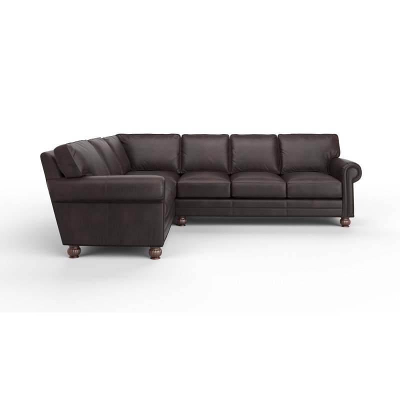 Montana 3x2 Upholstered Sectional, Right, Cetus Java Genuine Leather