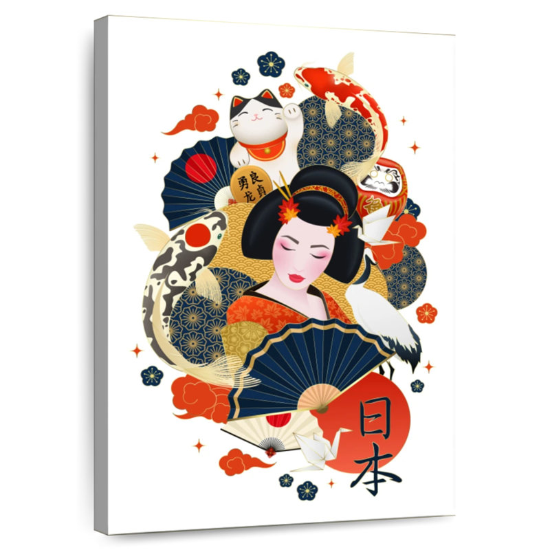Geisha japonaise, H 51 po x l 34 po