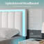 Ensemble de chambre à coucher 3 pièces, cadre de lit rembourré à éclairage DEL intelligent et tables de chevet de rangement à éclairage DEL contrôlables par application-321428744-321428747