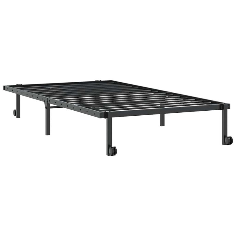 Bed Frame Without Mattress Foldable Steel, 111.5 x 225cm, Black