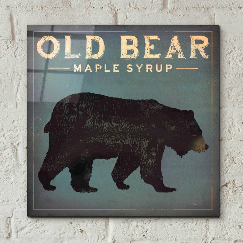 «Old Bear» par Ryan Fowler, art mural en verre acrylique, H 12 po x l 12 po x P 0,13 po