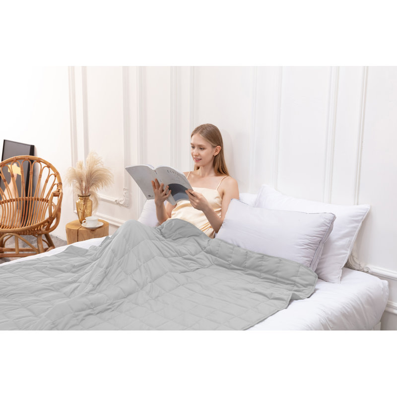 Couverture lestée ultra douce pour un sommeil profond, soulage le stress et l'anxiété, L 60 po x l 40 po, Argent argent