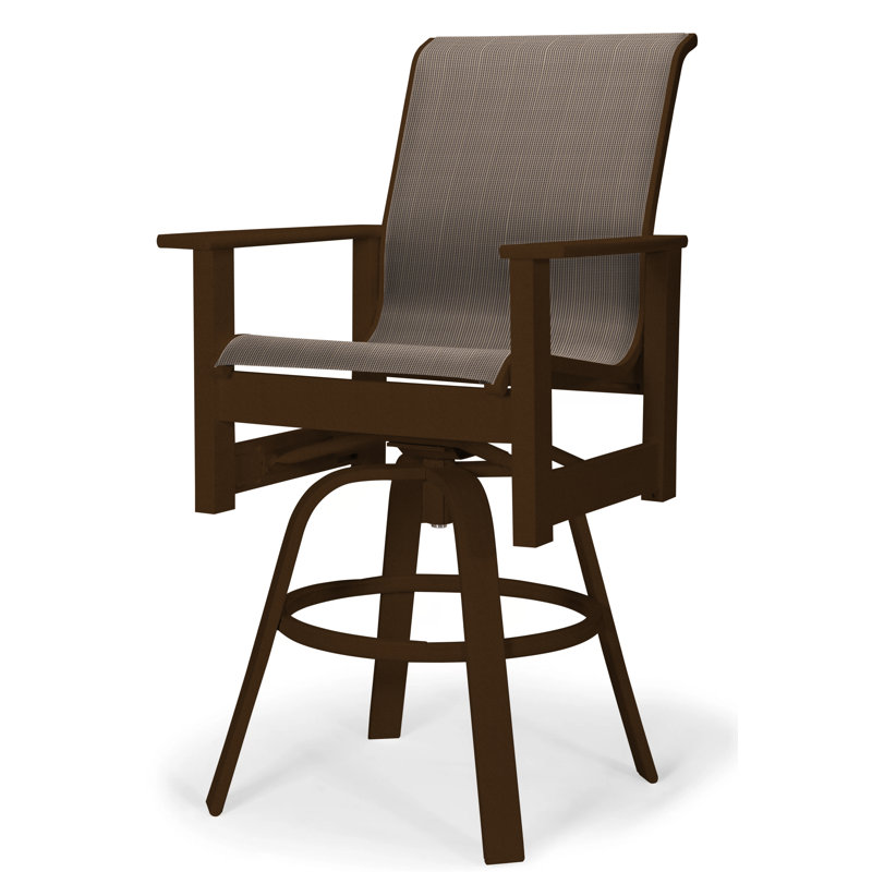 Fauteuil pivotant à hauteur de barre Leeward MGP, Tweed Sunbrella® brun, Kona texturé