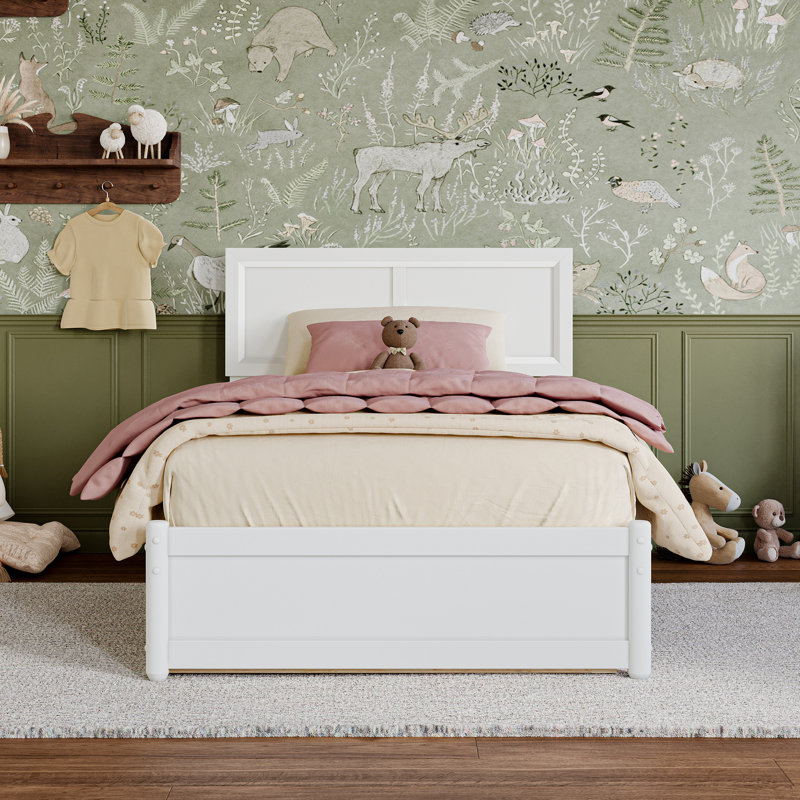 Lit plateforme Astley, Blanc, Simple