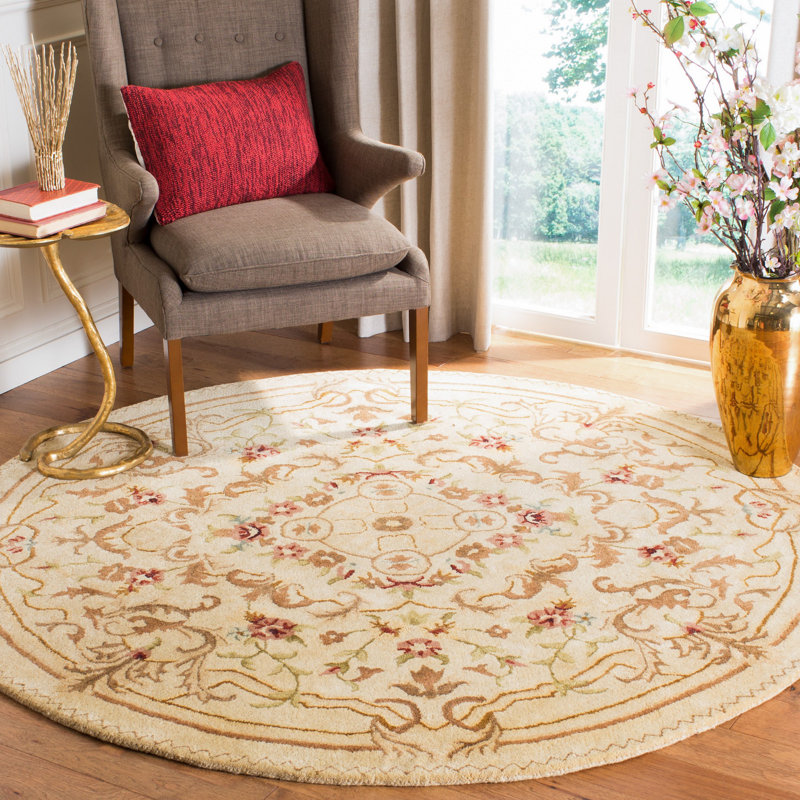 Tapis oriental en laine touffeté à la main Bedgood, Rond 4 pi