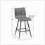 Élégant tabouret de comptoir pivotant en similicuir avec une rotation de 360 degrés et une base en métal durable, parfait pour les cuisines et les bars modernes.