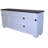 65.3" TV Stand With LED Light Strips And Iron Mesh Barn Door Y Decorative Strip White + Black Walnut Color (Top) Farmhouse-1435153779
