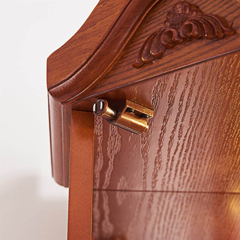 Oak Lighted Glass Corner Display Curio Cabinet