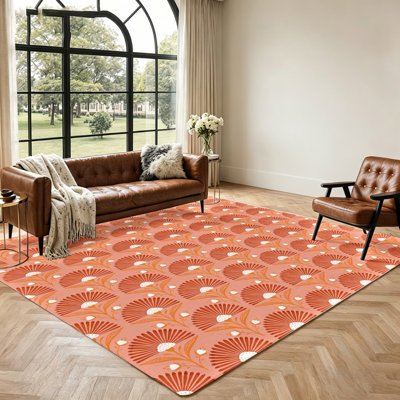 Tapis à motif floral artistique, tapis antidérapant, décoration intérieure pour le salon, la chambre à coucher, le vestibule, le bureau personnel et les espaces repas