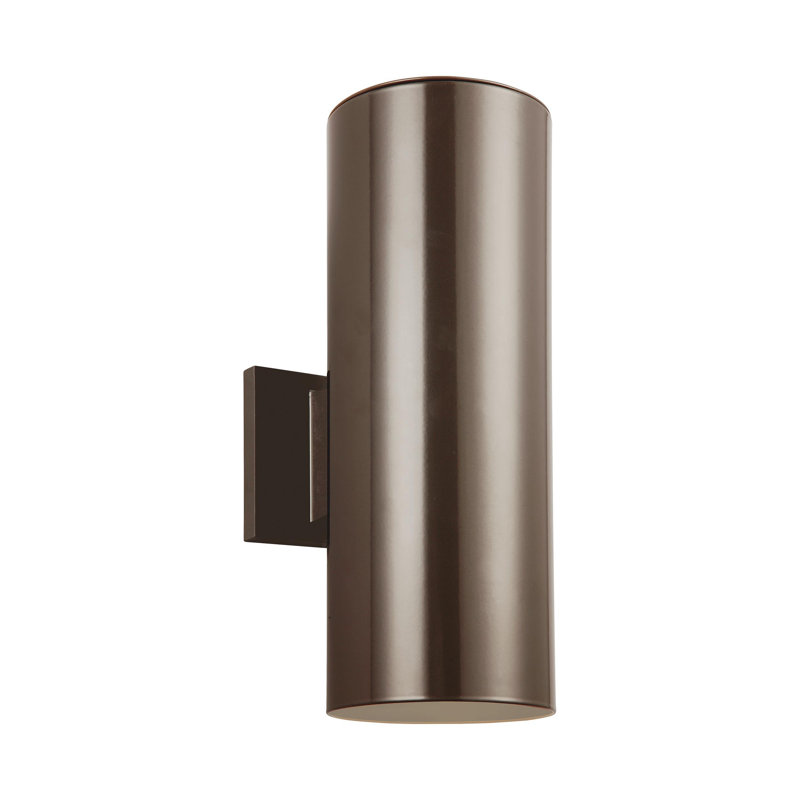 Outdoor Bullets LED Outdoor Armed Sconce, Bronze, 18.25" H x 6" W x 6" D