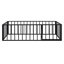 Lit simple en métal avec porte et clôture - structure de construction noire robuste-130040768-130040769