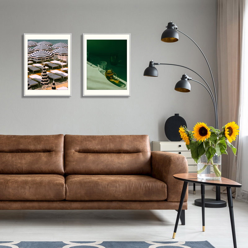 Cadre photo en métal avec passe-partout - Basics by Wayfair ™, 18 po x 24 po emmêlé à 16 po x 20 po, Argent