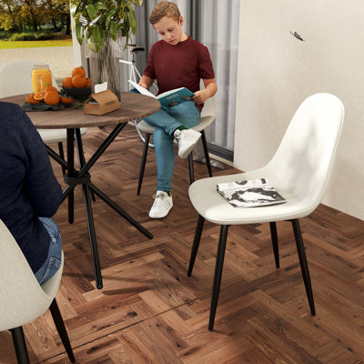 Harjovan 5-Pieces Compact Dining Table Set with Round Table Stylish Upholstered Chairs for Kitchen Dining Rooms or Breakfast Nook