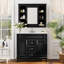 Meuble-lavabo de 36 po avec lavabo supérieur, armoire à miroir noire, armoire de rangement moderne avec 2 portes à fermeture douce et 2 tiroirs, meuble-lavabo simple