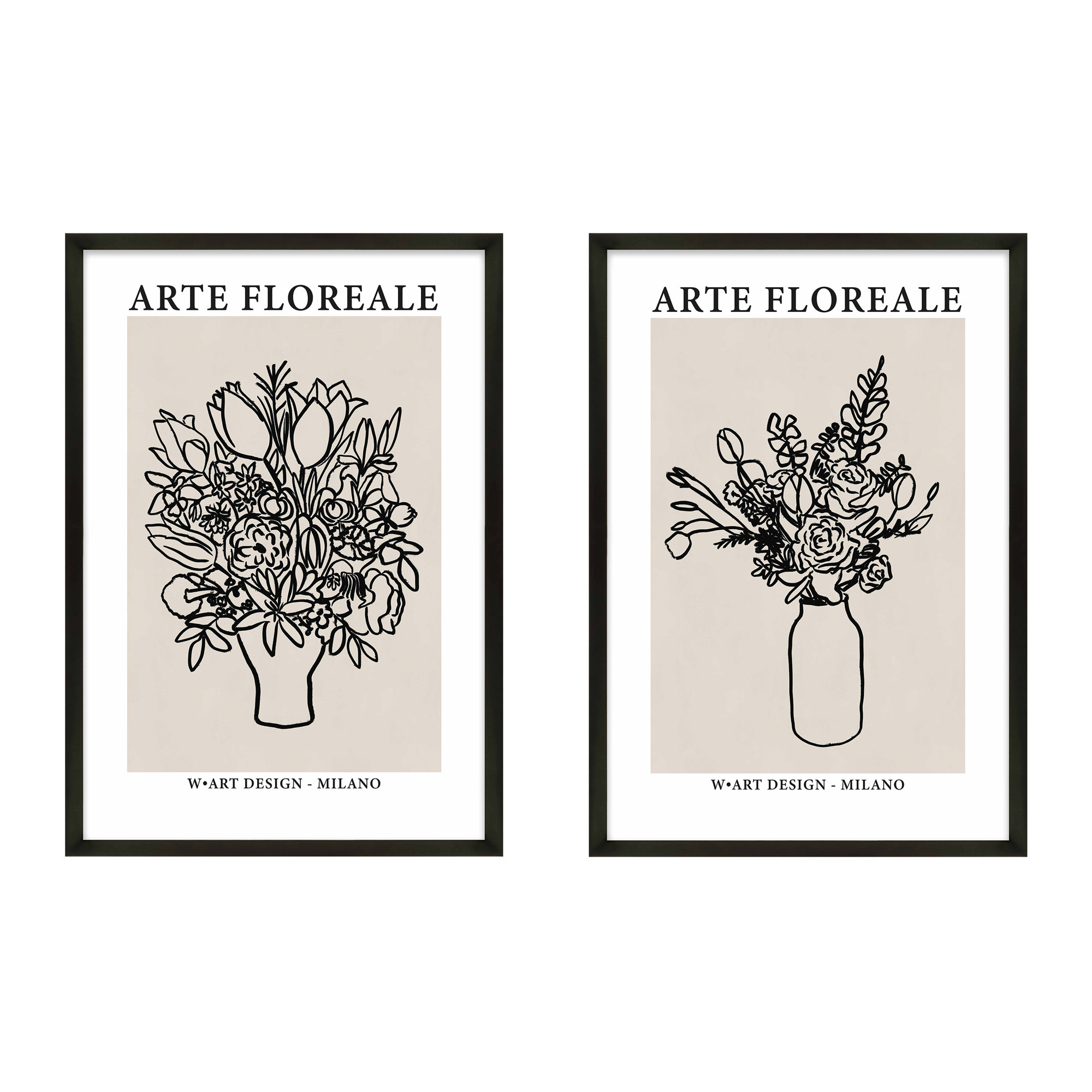 Arte Floreale by Romina Gadler, Black Paper Framed, 50" H x 35" W