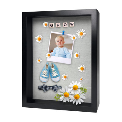 Ajalon Black Solid Wood Storage Shadow Box Picture Frame