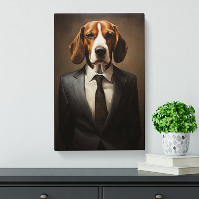 Beagle In A Suit Painting - Print