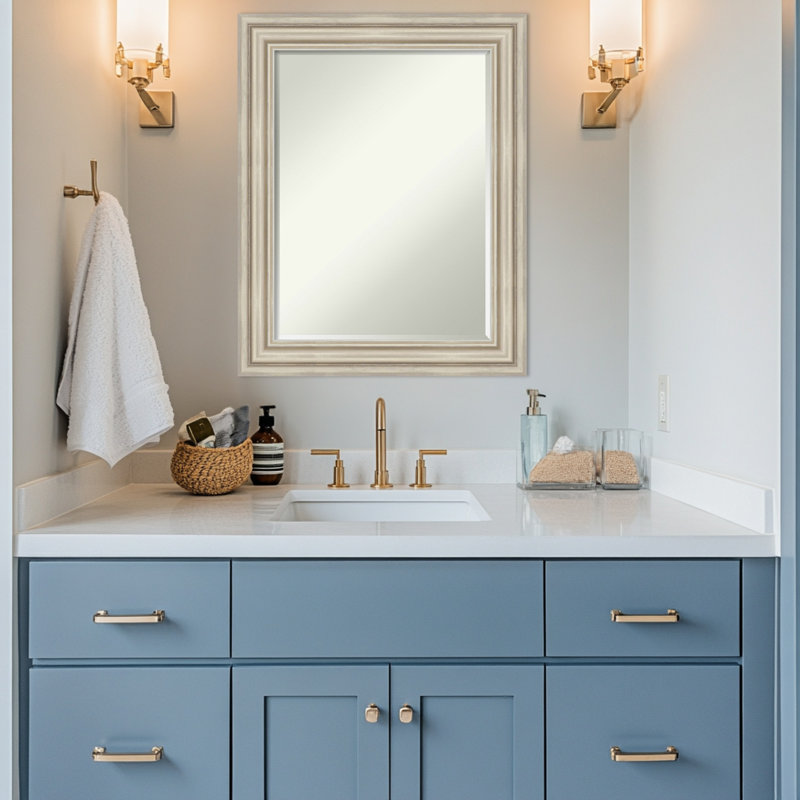 Miroir mural de salle de bain Sierra, Argent argent