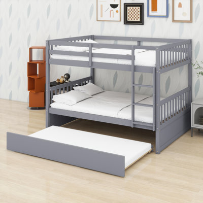 Space-Saving Bunk Bed Featuring Pull-Out Trundle And Safety Guardrails