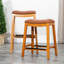 Tabouret de bar 30 po avec siège de selle en cuir naturel - Choix élégant et confortable-795409372-795409370-795409369