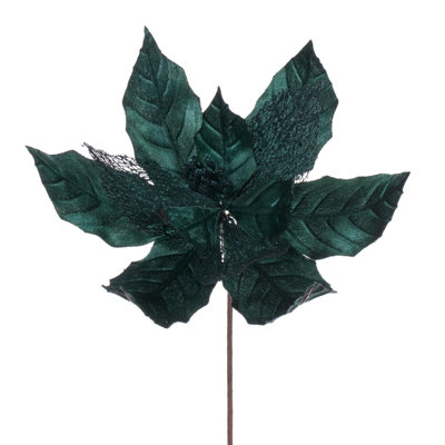 Tissu avec tige de poinsettia