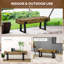 Banc de jardin avec pieds en métal et design rustique pour l'extérieur