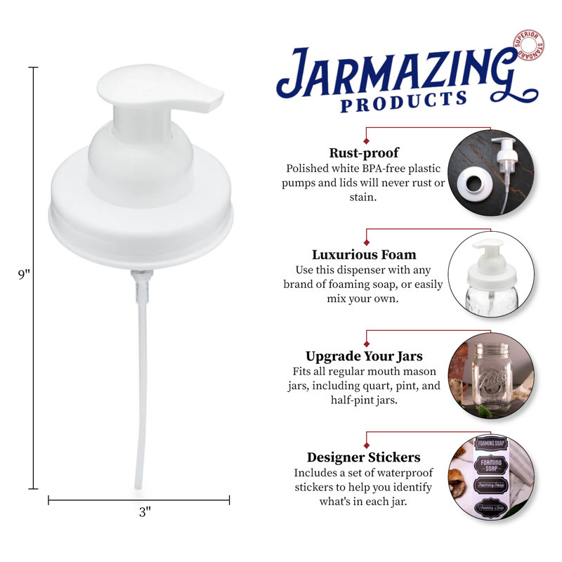 Couvercle de distributeur de savon Mason, Blanc