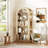 70.86" Tall 5-Tier Teak Arched Bookshelf