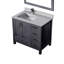 Meuble-lavabo 36 po X P 22 po D, dessus en quartz blanc décalé à gauche, ensemble de robinet et Miroirs-1508959580