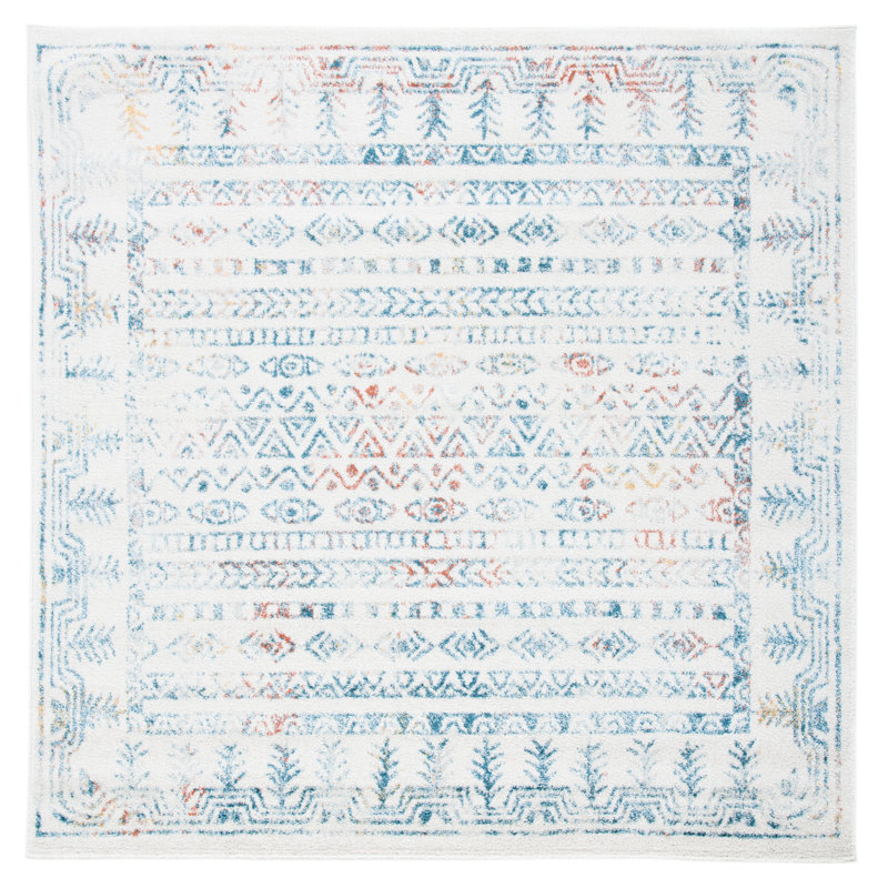 Tulum Performance Southwestern Rug, Square 6'7"