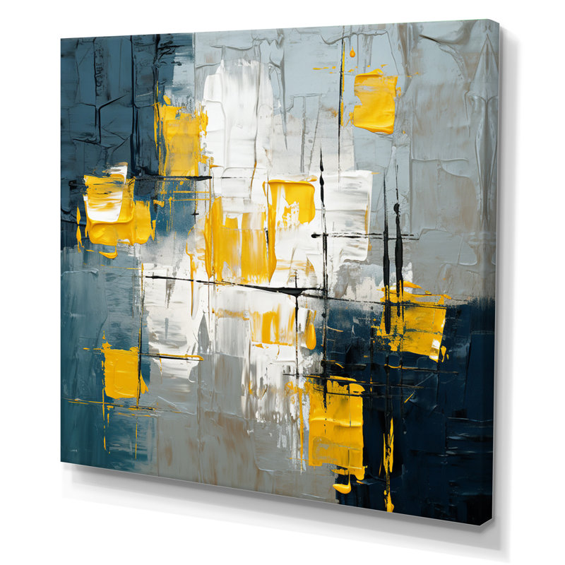 «Abstraction on Retro Blue», art abstrait, H 30 po x l 30 po x P 1 po, Toile tendue