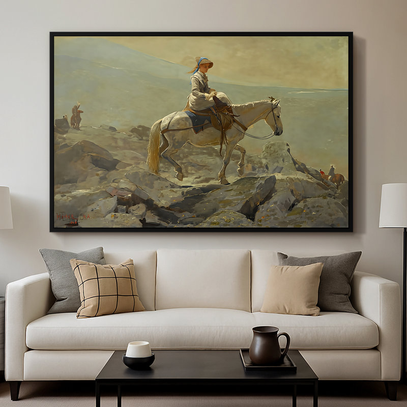 The Bridle Path, White Mountains, 1868 - Winslow Homer, toile tendue avec châssis, 26 x 40, Naturel