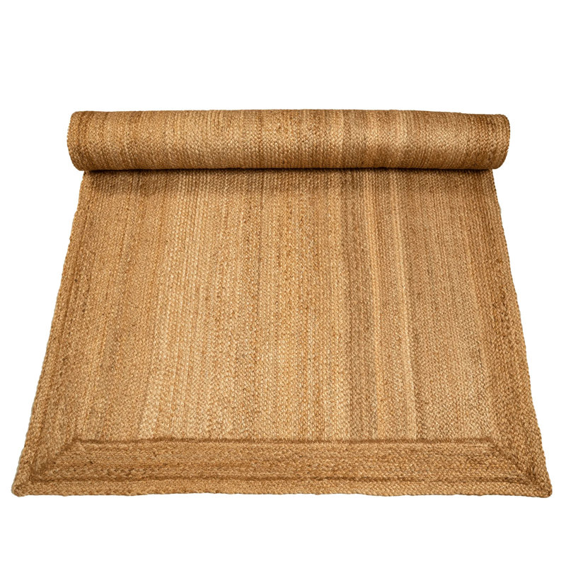 Natural Plain Hand Woven Reversible Jute Rug