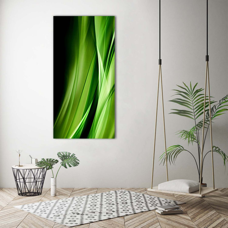 Green Waves Background - Wrapped Canvas Print