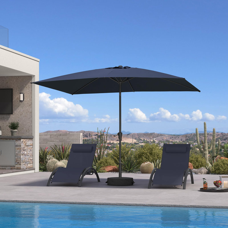 Parasol de table rectangulaire 6,5 'x 10', Navy