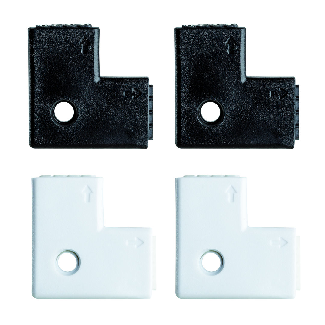 Paulmann Licht Paulmann No. 70599 YourLED 90°-Eck-Verbinder 4er Pack Weiß, Schwarz, Kunststoff