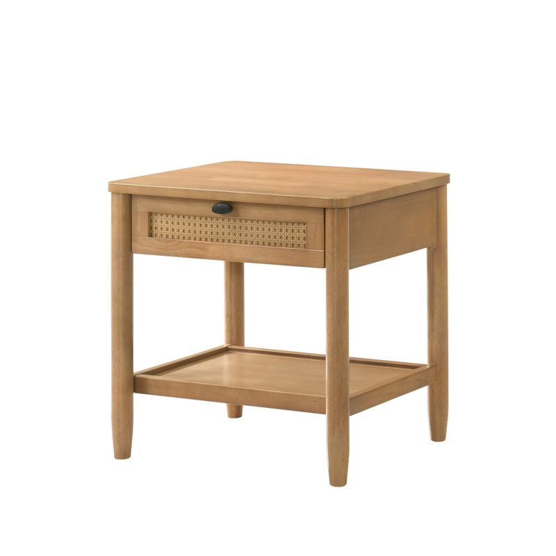 Table de chevet avec tablette en noyer