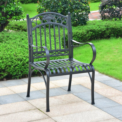 Aracely Metal Outdoor Dining Armchair