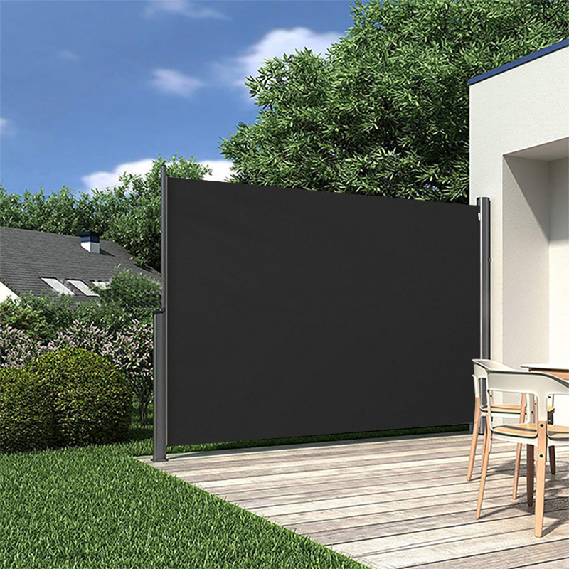 Dakota Fields 300cm W Fabric Cover Motorised Retractable Side Awning, Grey