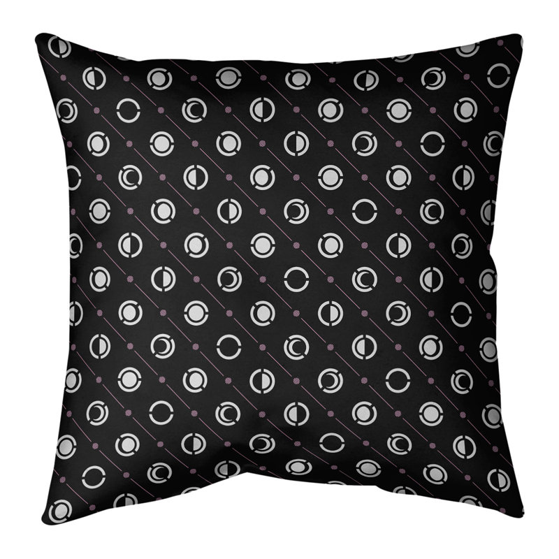 Coussin décoratif intérieur/extérieur Moon phases, 16 po x 16 po, Accent rose foncé, Protection contre les rayons UV