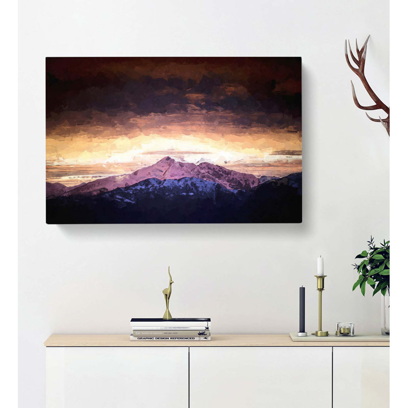 Light Over The Mountain In Abstract - Wrapped Canvas, 40cm H x 60cm W x 3cm D