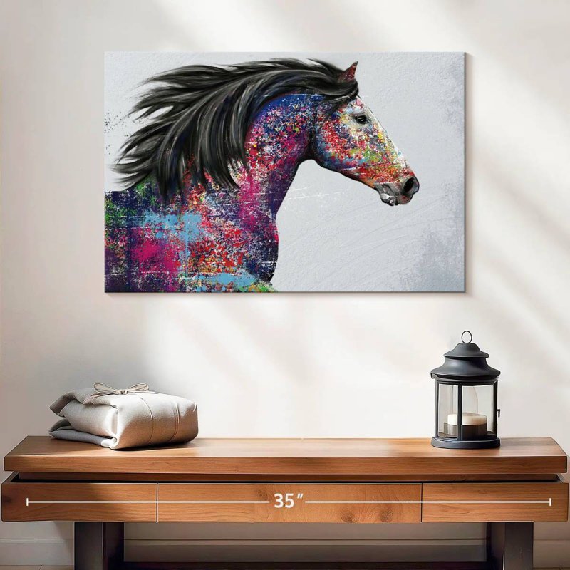 Huile de cheval de course, H 16 po x l 24 po