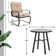 Alyah 2 - Person Metal Patio Dining Set with Round Table , Cushions Included
