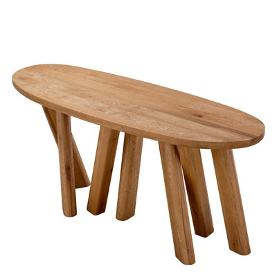 Console Table Bayshore Oak Wood - 3 Legs