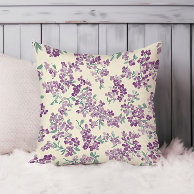 Floral Flowers Retro Pattern - XVIII Cottage Throw Pillow Cover